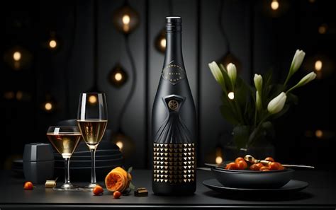 Premium AI Image | Bottle of champagne illustration