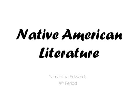 Native American Literature