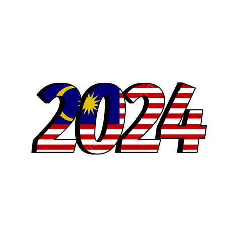 2024 Malaysia Flag Font Logo Design Vector Transparent, 2024, 2024 Malaysia, Malaysia PNG ...