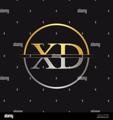 Creative Letter XD Logo Vector With Gold and Silver Colors. Abstract ...