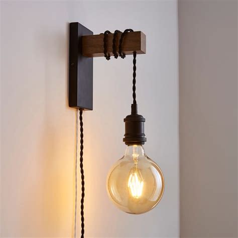 Fulton Easy Fit Plug in Wall Light | Dunelm