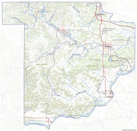 Map of Sauk County, Wisconsin