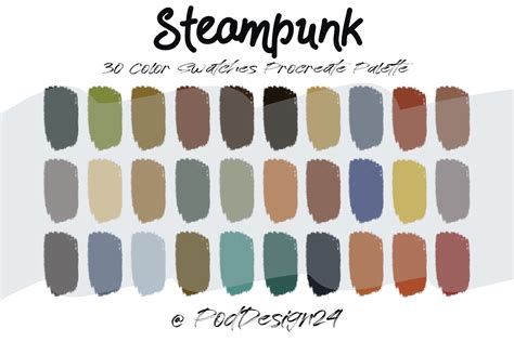 Procreate Color Palette Steampunk Graphic by poddesign24 · Creative Fabrica