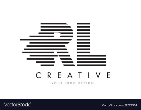 Rl r l zebra letter logo design with black and Vector Image