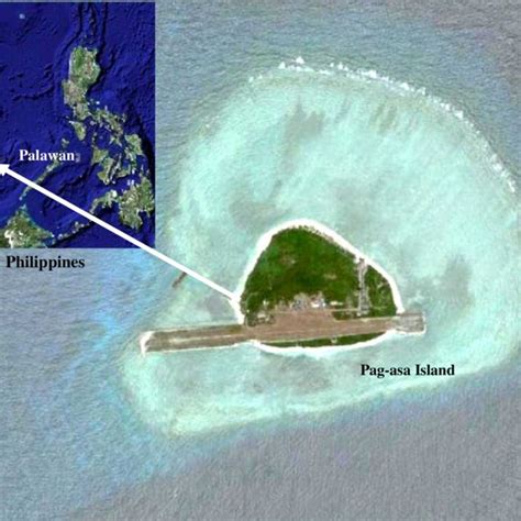 Google earth map of Pag-asa Island, KIG, showing its location with ...