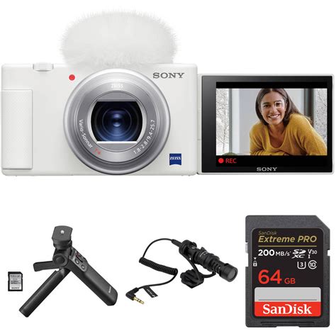 Sony ZV-1 Digital Camera Vlogging and Online Video Kit (White)