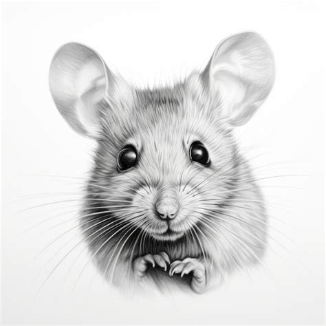 Premium AI Image | Realistic Mouse Portrait Tattoo Drawing With Highly ...