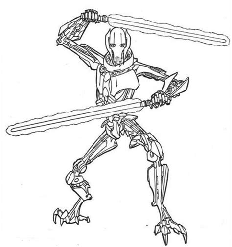 lego general grievous coloring page - Clip Art Library