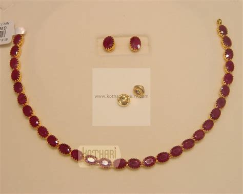 22kt Solitaire Ruby Necklace Set Gold Jewelry Simple Necklace, Gold Bride Jewelry, Gold Pendant ...