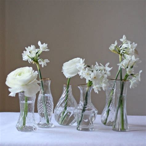 Set Of Six Glass Vases With Gold Rim | Gold wedding centerpieces, Wedding centerpieces, Wedding ...