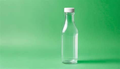 Premium Photo | A clear glass bottle with a white cap