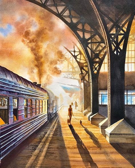 Pin by Darina on Easy Fun Way | Train station art, Train artwork ...