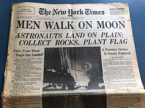 My Grandfather’s New York Times the day after the 1969 Moon Landings ...