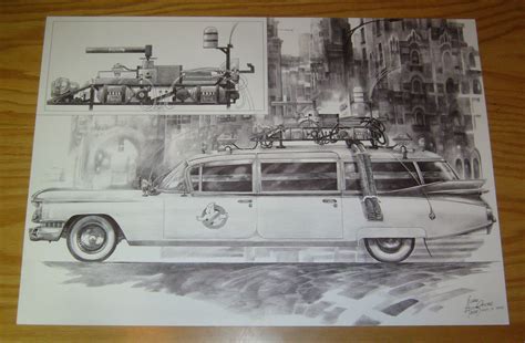 Ghostbusters Ecto-1 original unpublished art commissioned by 88MPH ...