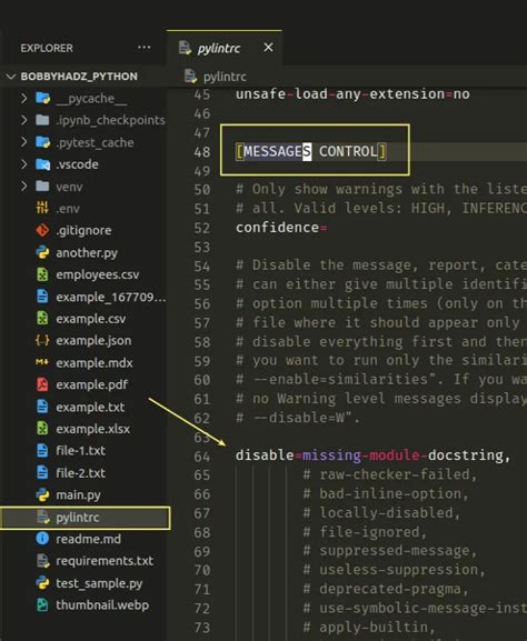Disable specific Pylint warnings or all warnings in a File | bobbyhadz