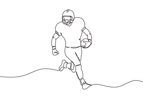 One line drawing of american football soccer player 3409979 Vector Art ...