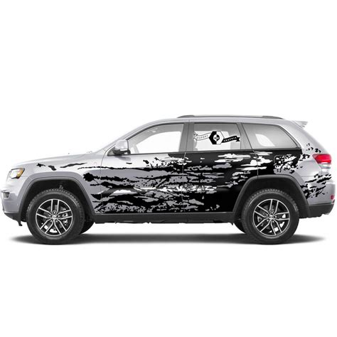 2 New JEEP Grand Cherokee Decal Sticker mud splash side door graphics ...