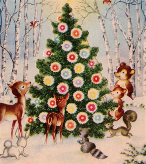 Woodland animals gathering around the Christmas tree | Christmas ...