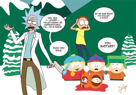 Rick and Morty meets South Park | Cartoon crossovers, Rick and morty ...