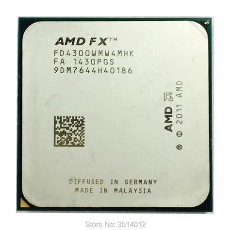 AMD FX Series FX 4300 FX 4300 3.8 GHz Quad Core CPU Processor ...