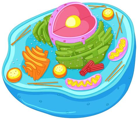 Close Up Diagram of Animal Cell Stock Vector - Illustration of graphic ...