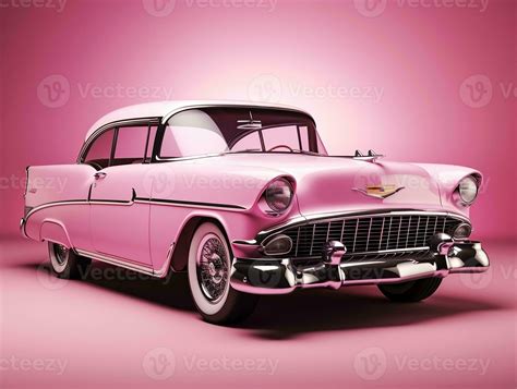 Classic car pink wallpaper generative ai 30822169 Stock Photo at Vecteezy