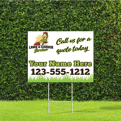 10 Pack Custom Lawn Care Marketing Signs Full Color Print, Metal H Stakes Included - Etsy