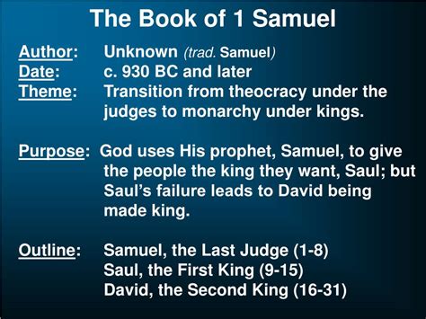 PPT - Old Testament Historical Books (OT5) 1 & 2 Samuel PowerPoint ...