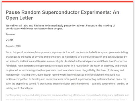 Call to Pause Superconductor Experiments Roasts AI Doomerism | Tom's Hardware