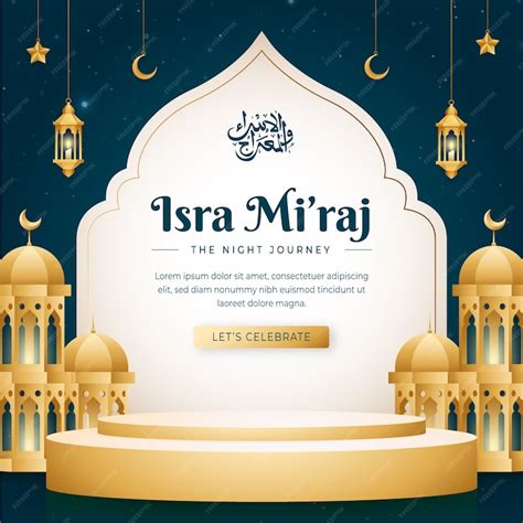 Premium Vector | Realistic illustration for isra miraj