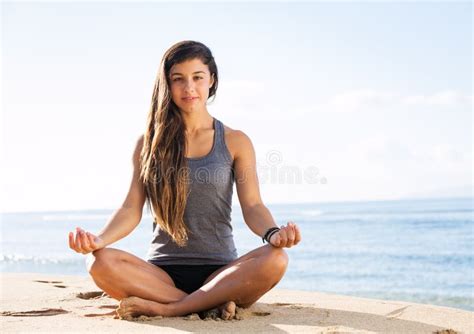 Yoga Meditation by the Beach Stock Image - Image of meditation, nature ...