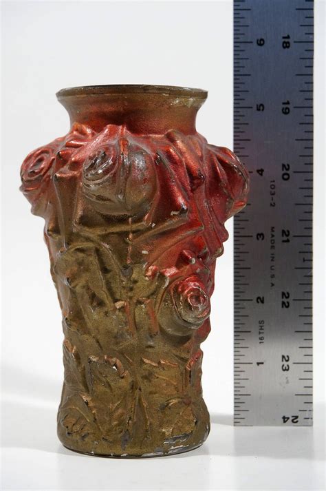 Antique Goofus Glass Vase | Etsy
