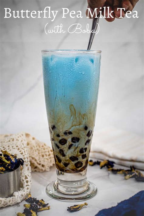 Butterfly Pea Milk Tea with Boba (Bubble Tea) | Decorated Treats