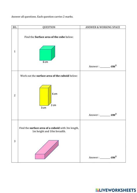 Surface Area of a Cube & Cuboid 1481607 | NurAinaKooh