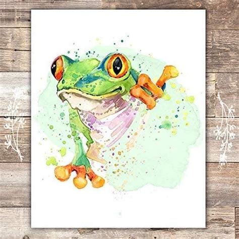 Frog Wall Art Print - Unframed - 8x10 | Frog wall art, Watercolor art ...