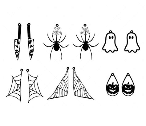 Halloween Earrings SVG, PNG, PDF, Halloween SVG