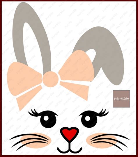 Bunny Face Svg Easter Svg Bunny Face Cut File Svg Png | Etsy