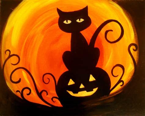 Jack-O-Lantern Cat - Uncorked Canvas