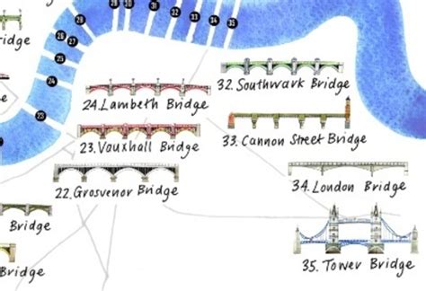 An Illustrated Map Of Bridges On The Thames | Londonist