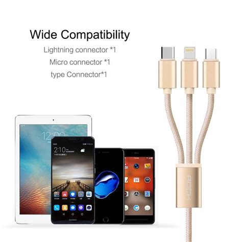 New Micro USB 3 IN 1 Deluxe USB Cable for iPhone 6 7 Android with Mobi