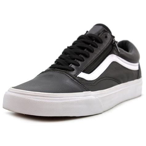 Vans - Vans Premium Leather Men Round Toe Leather Black Sneakers - Walmart.com - Walmart.com