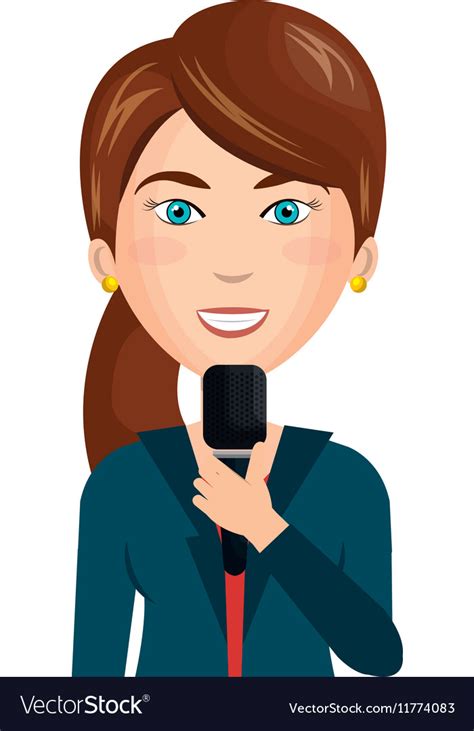 Breaking news reporter character Royalty Free Vector Image