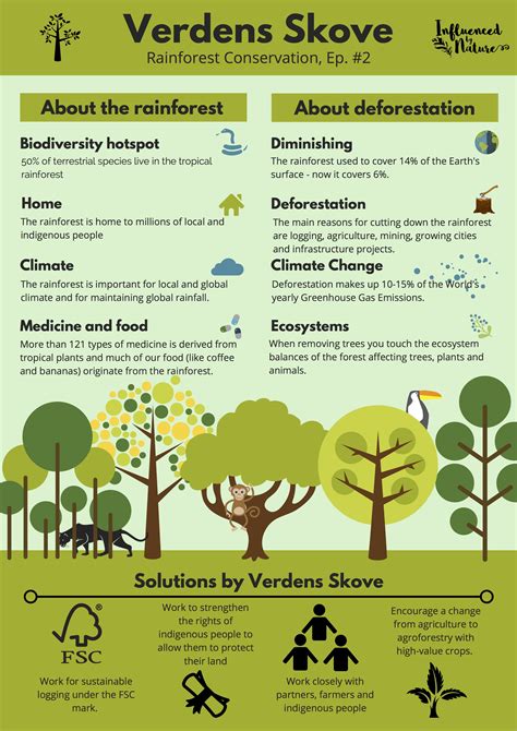 Deforestation and rainforest infographic. Based on episode 2 of the Influenced by Nature Podcast ...