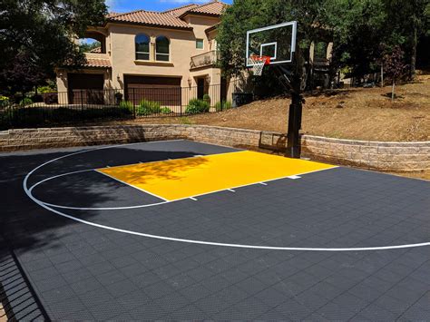 Black & Yellow Basketball Court in 2021 | Backyard basketball, Basketball court backyard ...