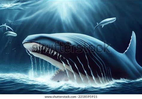 3d Illustration Megalodon Shark Prehistoric Sea Stock Illustration ...