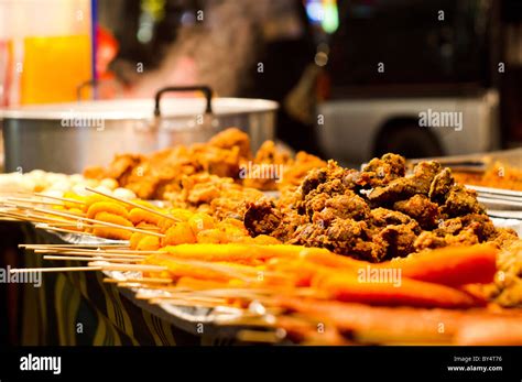 asian street food, night market scene in malaysia Stock Photo - Alamy