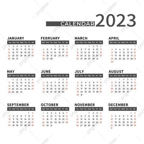 2023 Calendar Planner Vector Hd Images, 2023 Minimalist Calendar, 2023 Clipart, 2023, Simple PNG ...