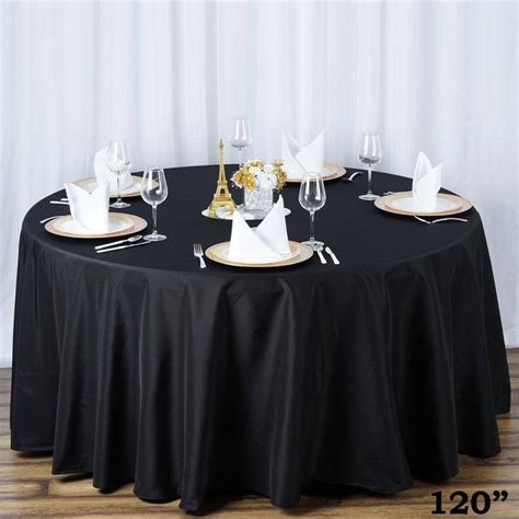 120" Seamless Premium BLACK Wholesale Polyester Round Tablecloth - Our NEW Premium Line has the ...