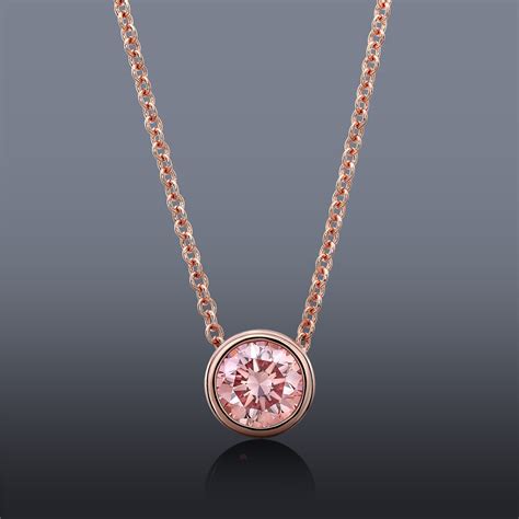 .55ct Fancy Pink Diamond Solitaire Necklace in 14K Rose Gold (stunning!)