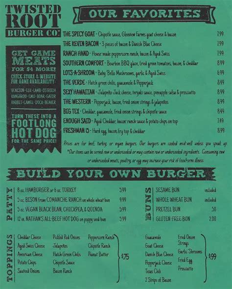 Twisted Root Burger Company Menu - Urbanspoon/Zomato